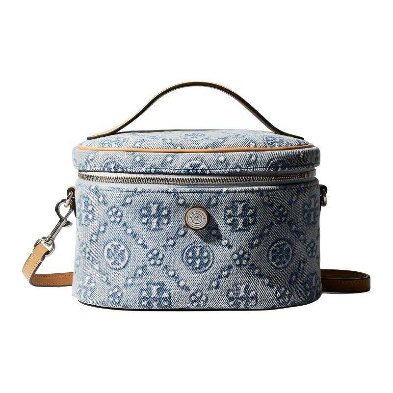 TORY BURCH T Monogram Fabric Handbag Mini Women's Light Blue