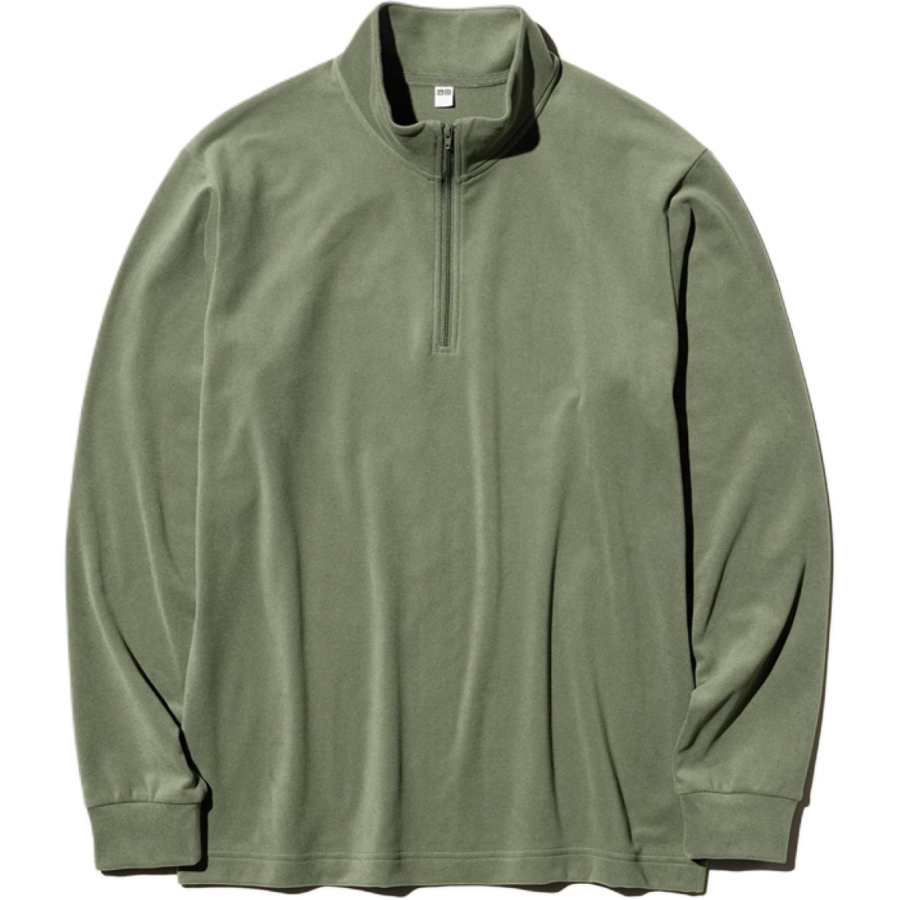 UNIQLO FW26 T Shirts Men's 53 Grass Green Stand Collar
