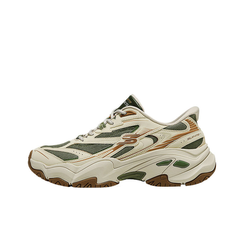 Skechers DLITES Chunky Sneakers Men's Low Top Ivory/Green