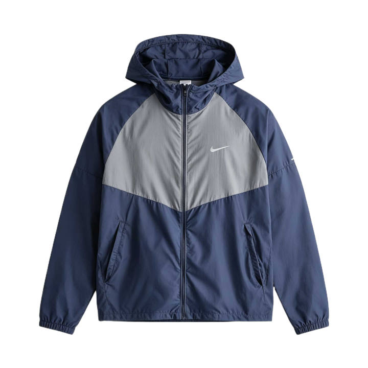 Nike Nike MILER Running Jackets Men's Thunder Blue/Smoke Gray Hooded Non Detachable Moderate