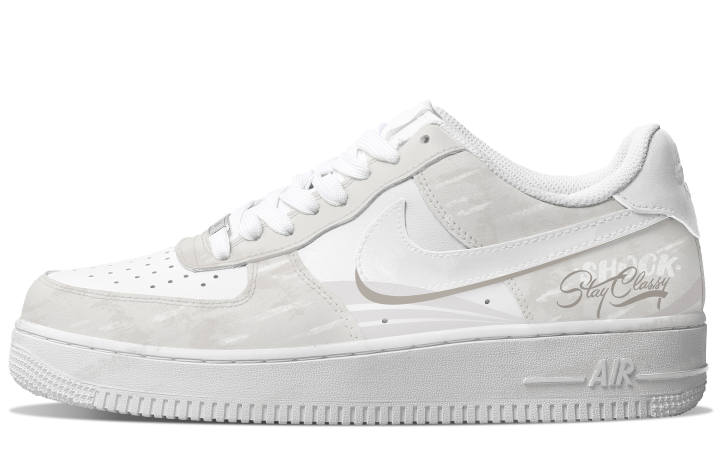 Nike Nike Air Force 1 Skateboard Shoes Unisex Low Top White/Light Earth Gray