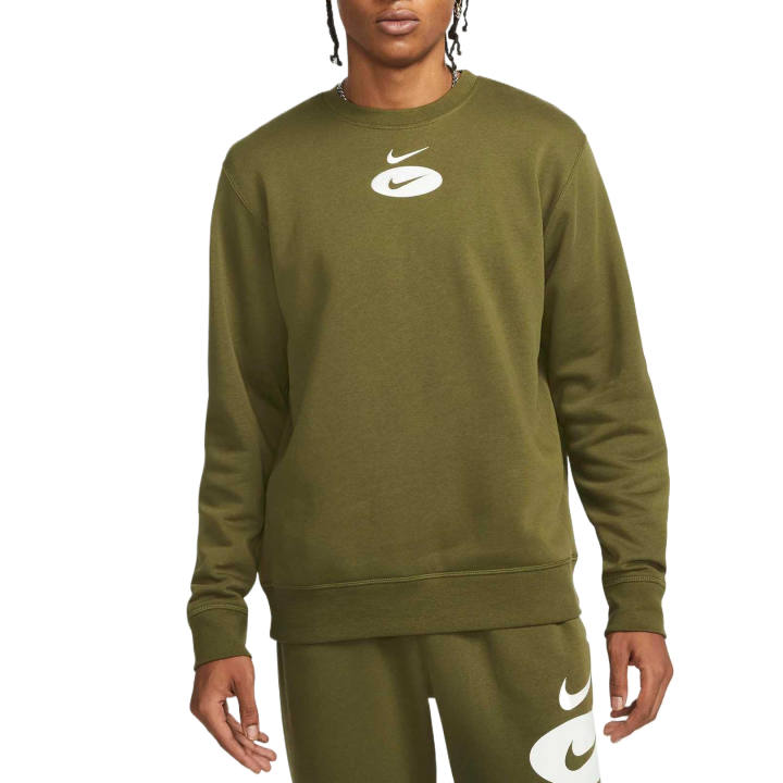 Nike Nike Swoosh Sweatshirts Men's Rugged Green Crew Neck Moderate