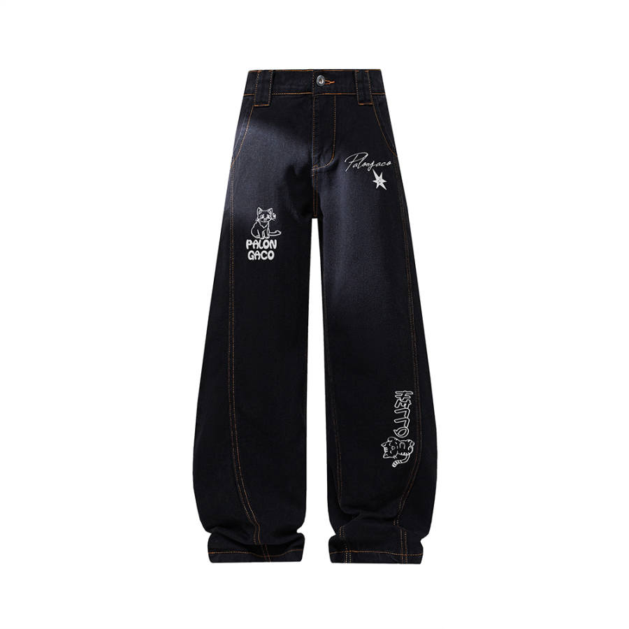 PAL ONGACO Jeans Unisex Moderate Wide Leg Pants