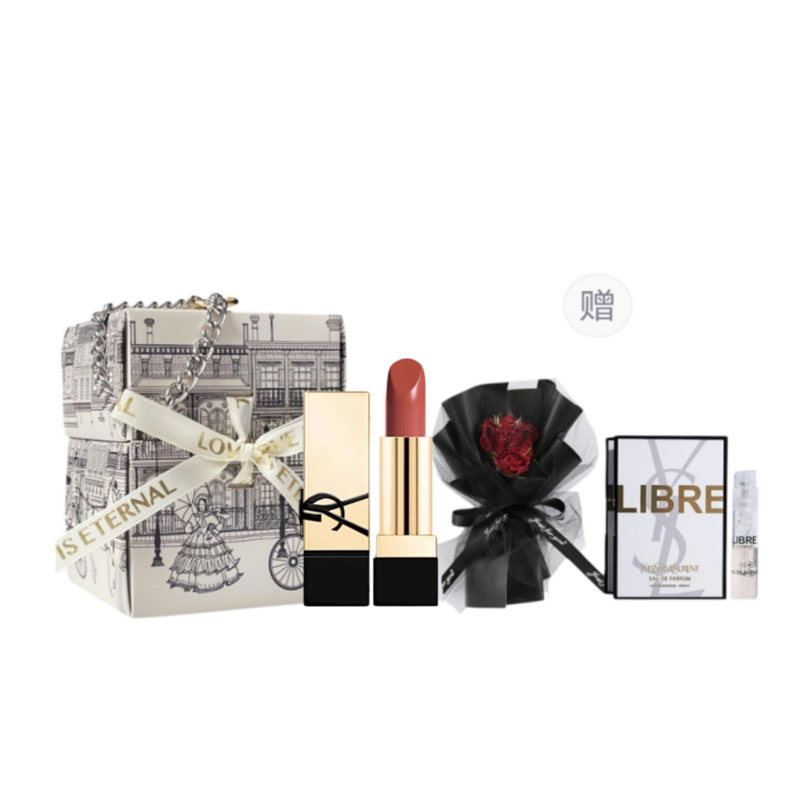 SAINT LAURENT Lipstick Sample Set, Black Angel Box Satin Easy to Blend Complexion 1.3g+1.2ml
