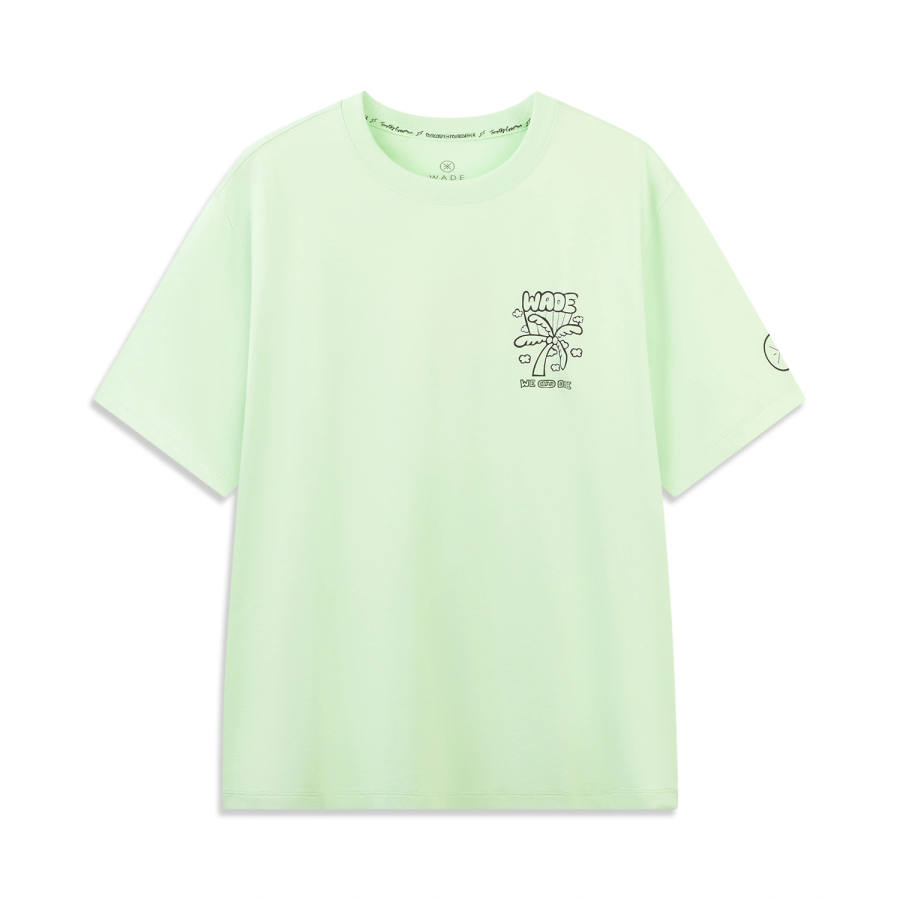 Li-Ning Li Ning Wade T Shirts Unisex Light Yarn Green Crew Neck Moderate