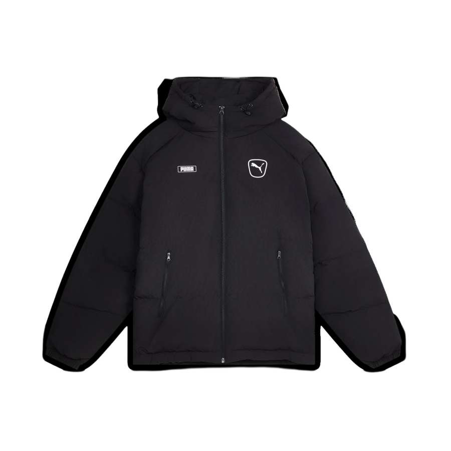 PUMA Down Jackets Unisex Black Hooded Non Detachable Moderate