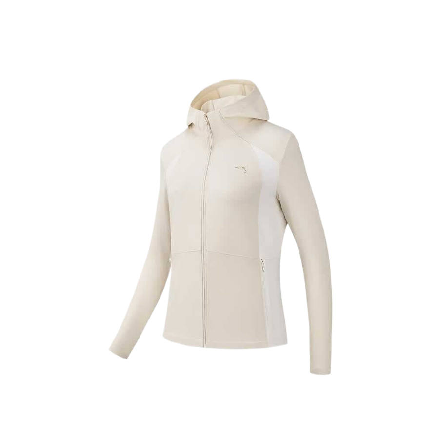 ANTA Jackets Women's Triumph Grey/Ivory White Hooded Non Detachable Moderate