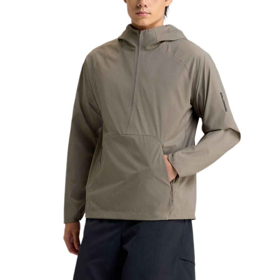 SALOMON Sweatshirts Men's Dark Coffee Hooded Non Detachable Moderate