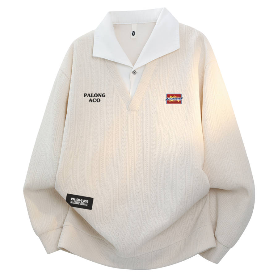 PAL ONGACO Sweatshirts Unisex Polo Collar Moderate Straight Fit