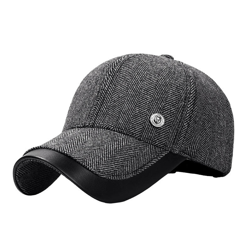 SEPTWOLVES High Quality Thick Fleece Fall Winter Thermal Baseball Cap QPL Men's Gray