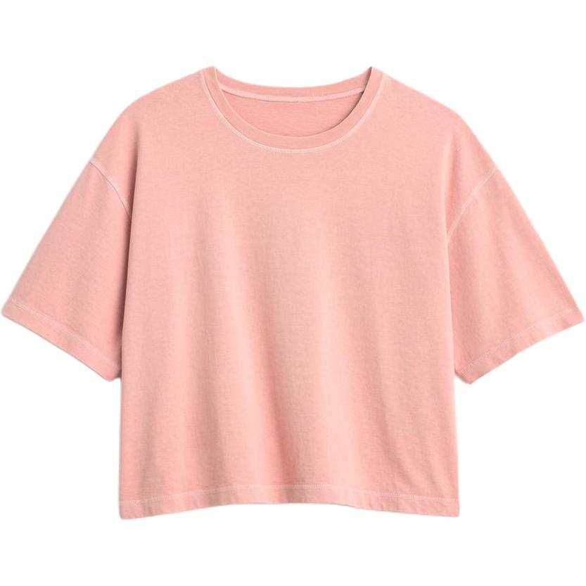 ZARA T Shirts Women's Light Peach Red Crew Neck