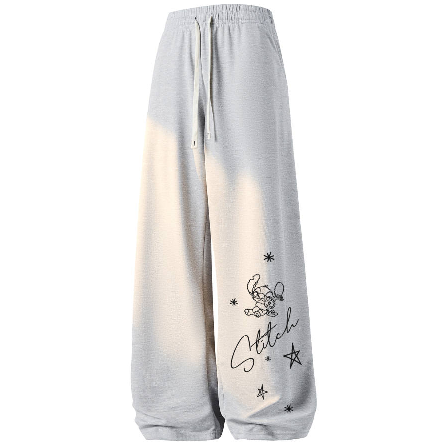 Disney Knitted Sweatpants Unisex Moderate Straight Fit Pants