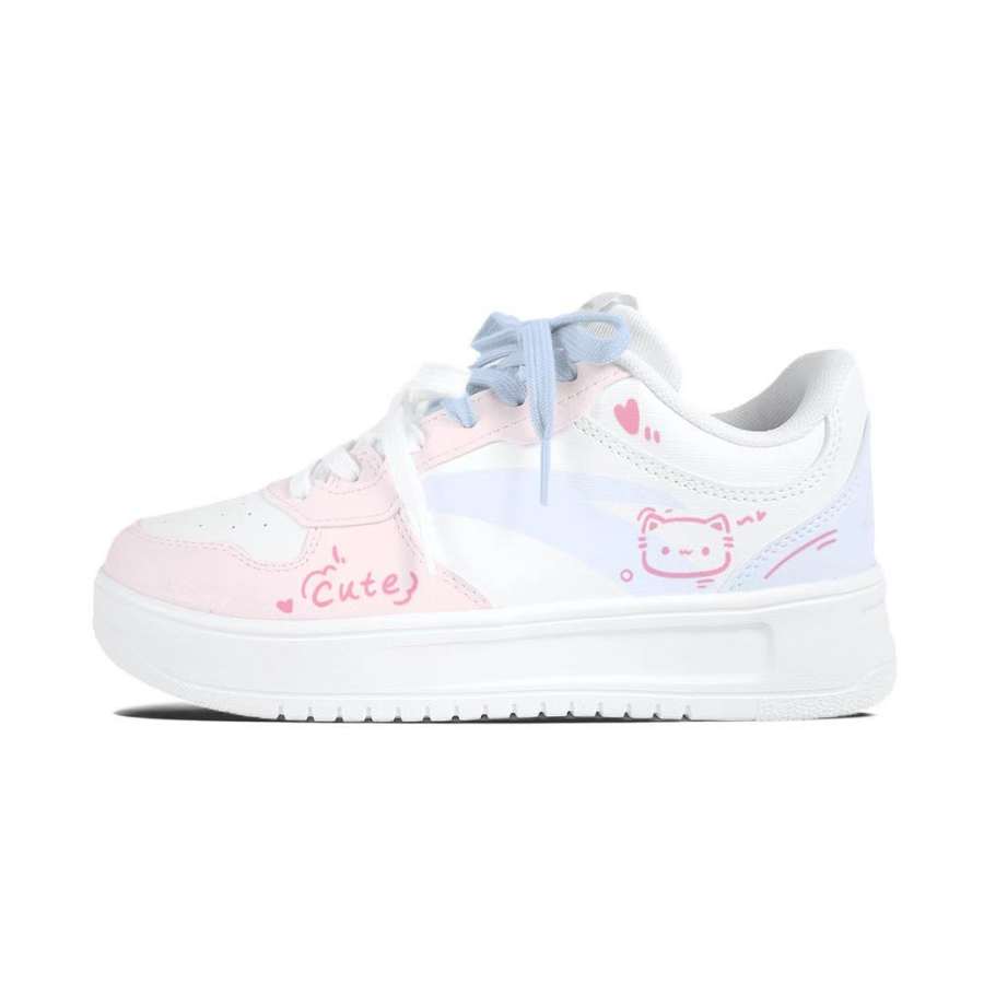 ANTA Easy Skateboard Shoes Unisex Low Top Pink Blue
