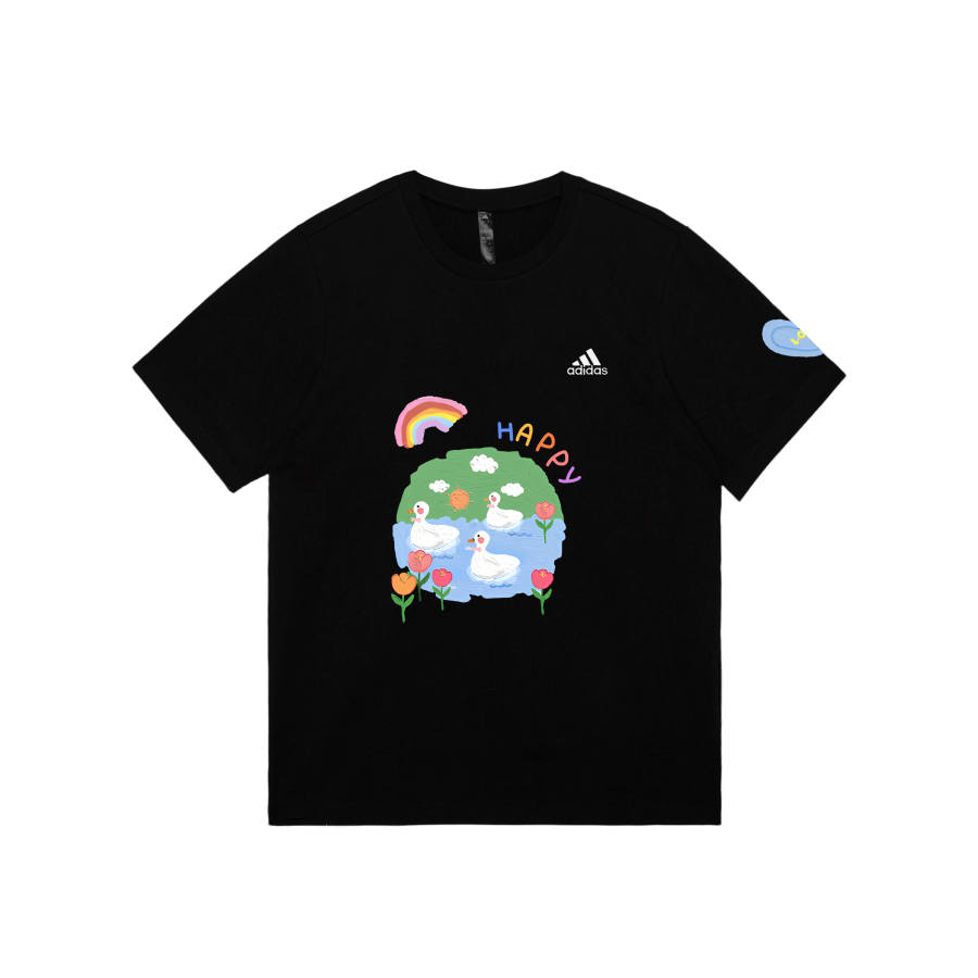 Adidas Adidas MUST HAVES T Shirts Unisex Black Crew Neck Moderate Straight Fit