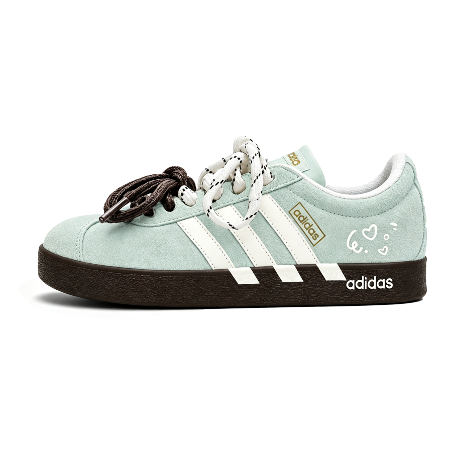 Adidas Adidas Vl Court Classic German Army Trainers Unisex Low Top Green, White