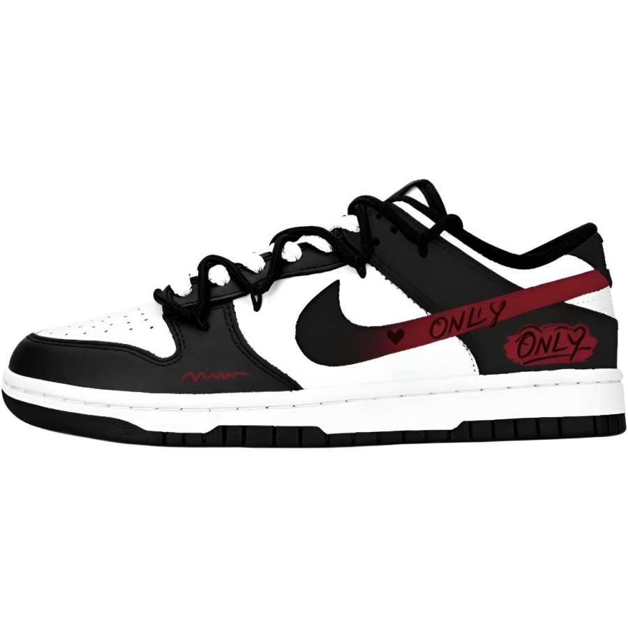 Nike Nike Dunk High 6.0 Skateboard Shoes Unisex Low Top Black White Red Color Block