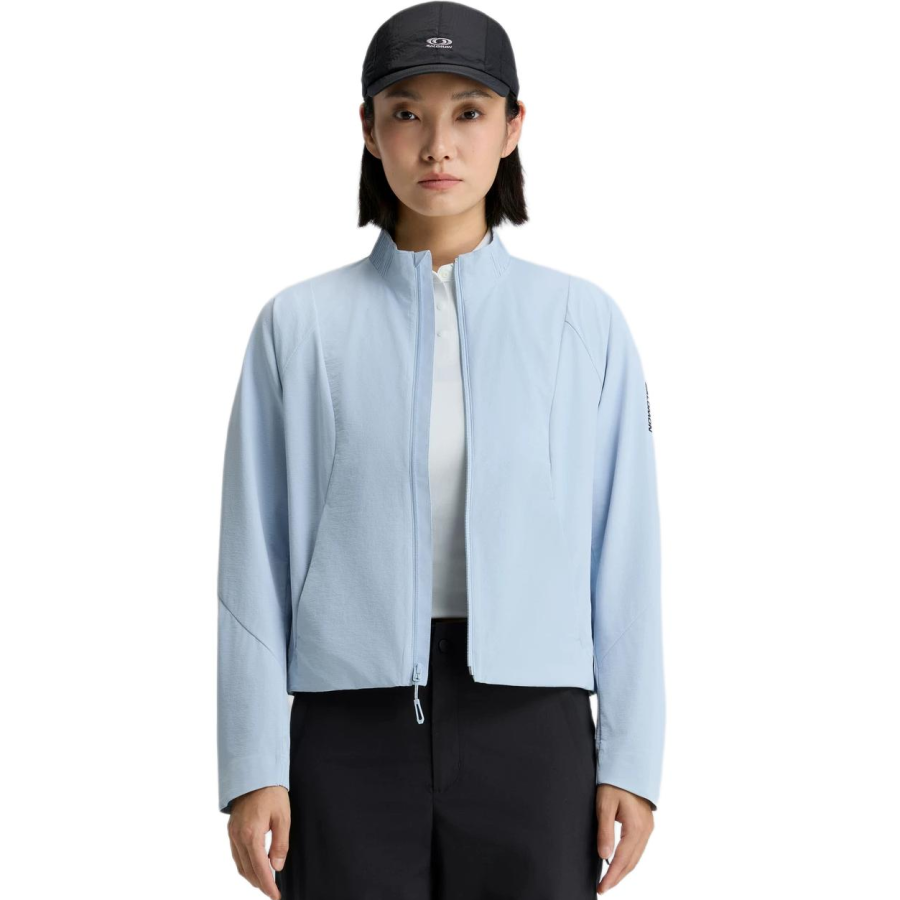 SALOMON Softshell Jackets Women's Sky Track Blue Stand Collar Moderate