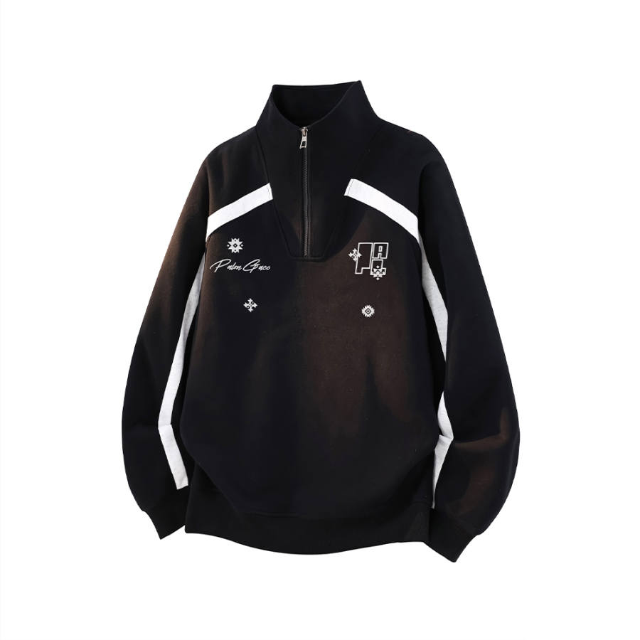 PAL ONGACO Sweatshirts Unisex Stand Collar Moderate Nipped In Waist