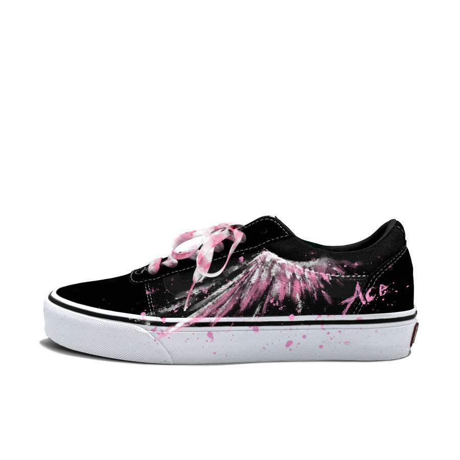 Vans Ward Skateboard Shoes Men's Low Top Black/Pink