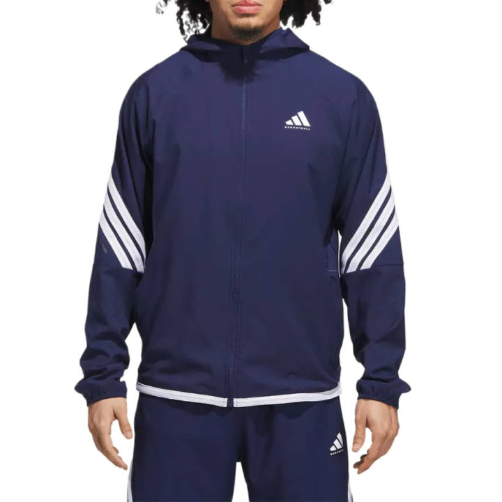Adidas Adidas Jackets Men's Marine Blue Hooded Non Detachable Moderate