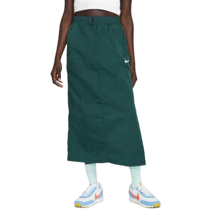 Nike Nike Sportswear Essentials Casual Long Skirts Women's Professional Green/White Moderate Midi Skirt