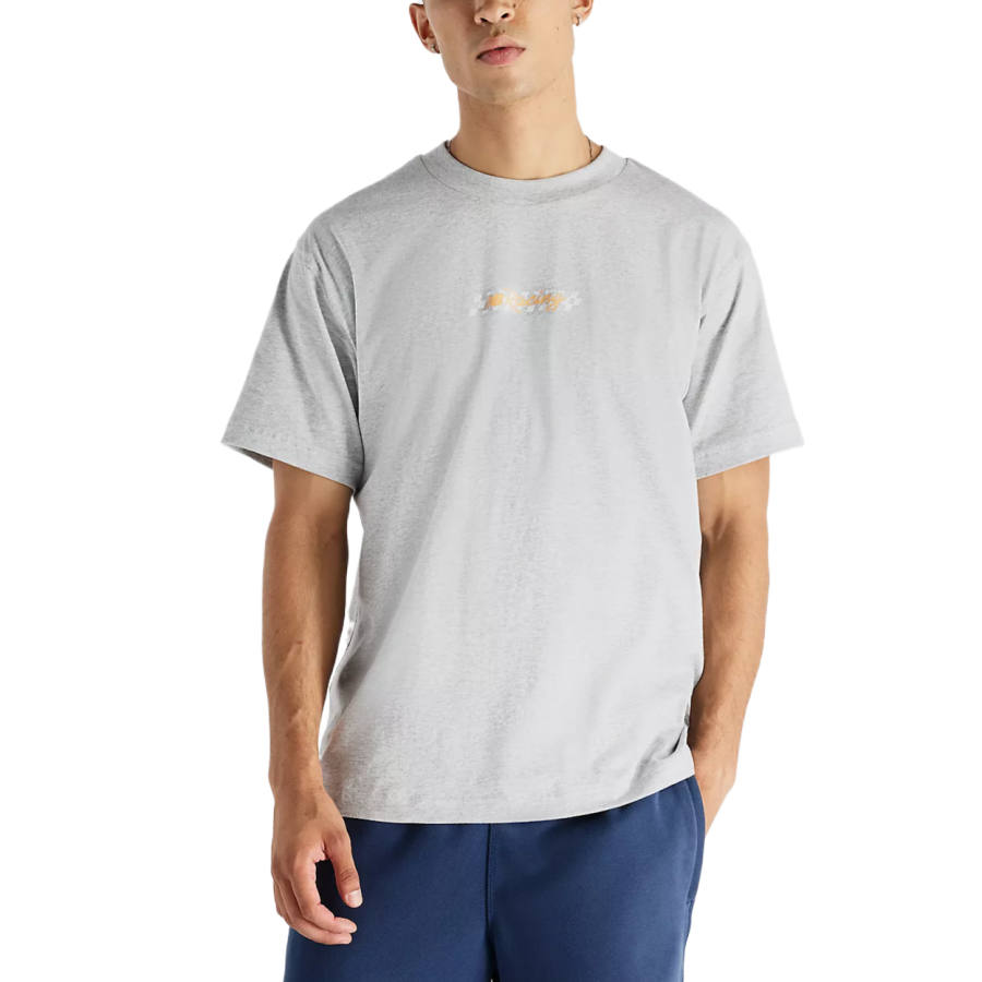 New Balance New Balance Athletics Racing Singlet T Shirts Men's Sport Gray Crew Neck Moderate