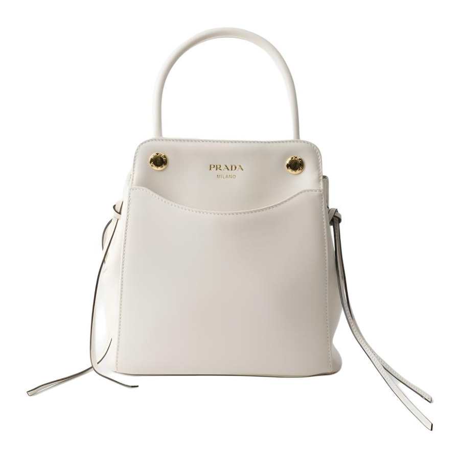 PRADA Cow Leather Crossbody Bags Mini Women's White