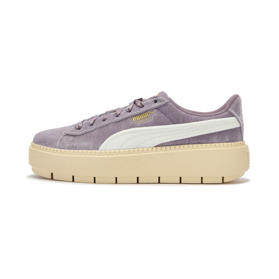 PUMA Platform Abrasion Resistant Low top Skateboard Shoes Women's Purple