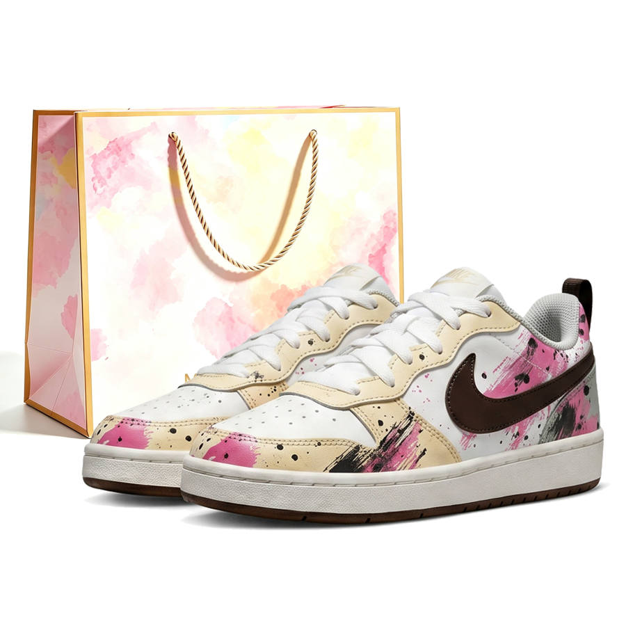 Nike Nike Court Borough Skateboard Shoes Unisex Low Top White Red Black Multicolor