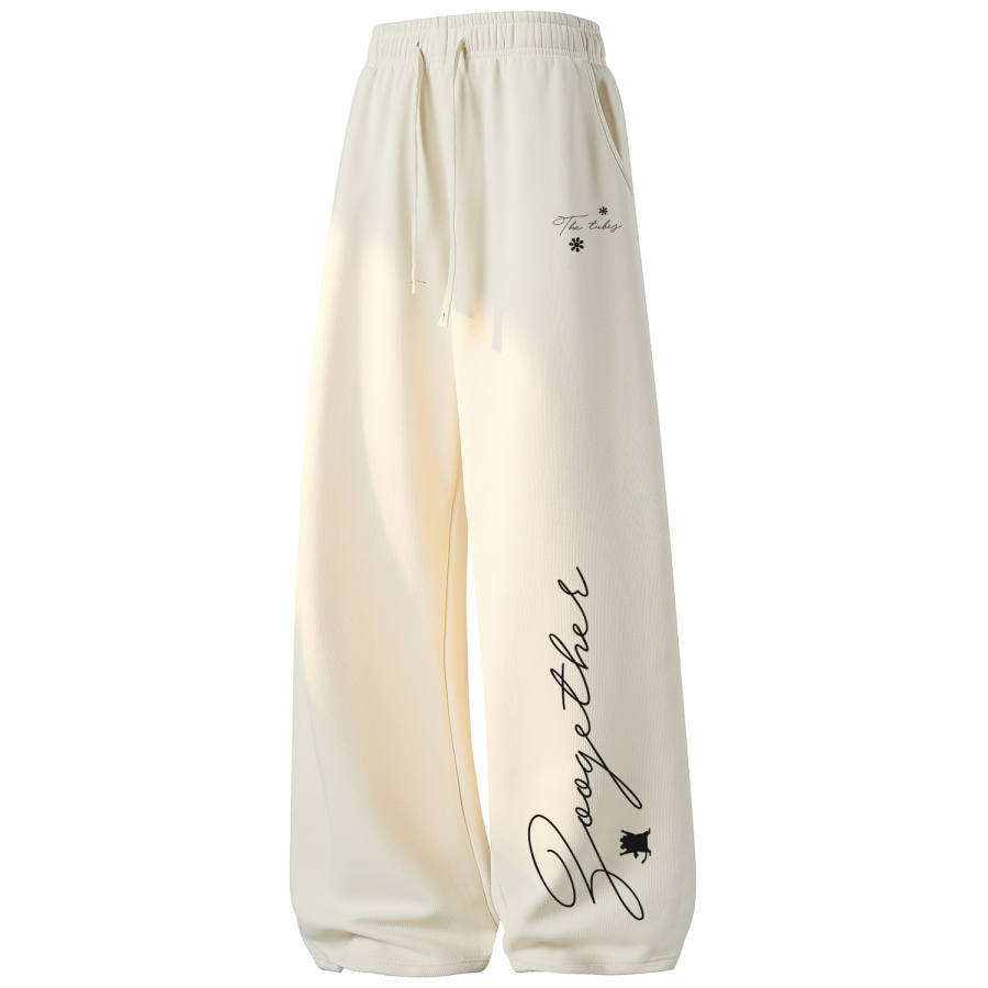 Disney Knitted Sweatpants Unisex Moderate Straight Fit Pants