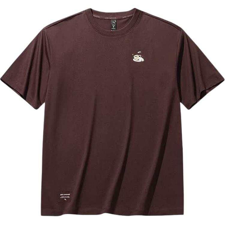 ANTA Variety Training Collection T Shirts Men's Santo Brown Crew Neck Moderate