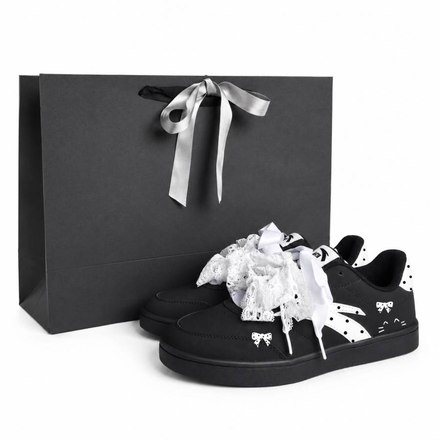 ANTA Active Skateboard Shoes Women's Low Top Black/White