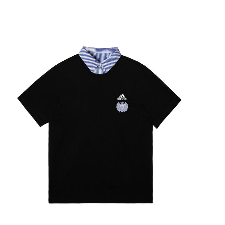 Adidas Adidas MUST HAVES T Shirts Unisex Black Lapel Moderate Straight Fit
