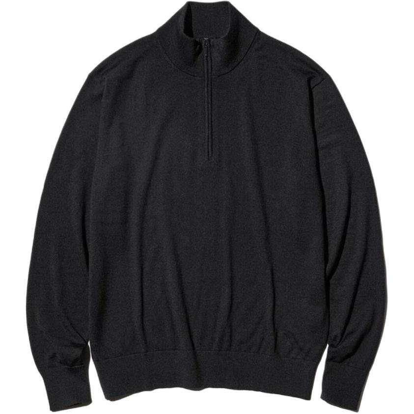 UNIQLO FW26 Knitwear Men's 09 Black Stand Collar Moderate