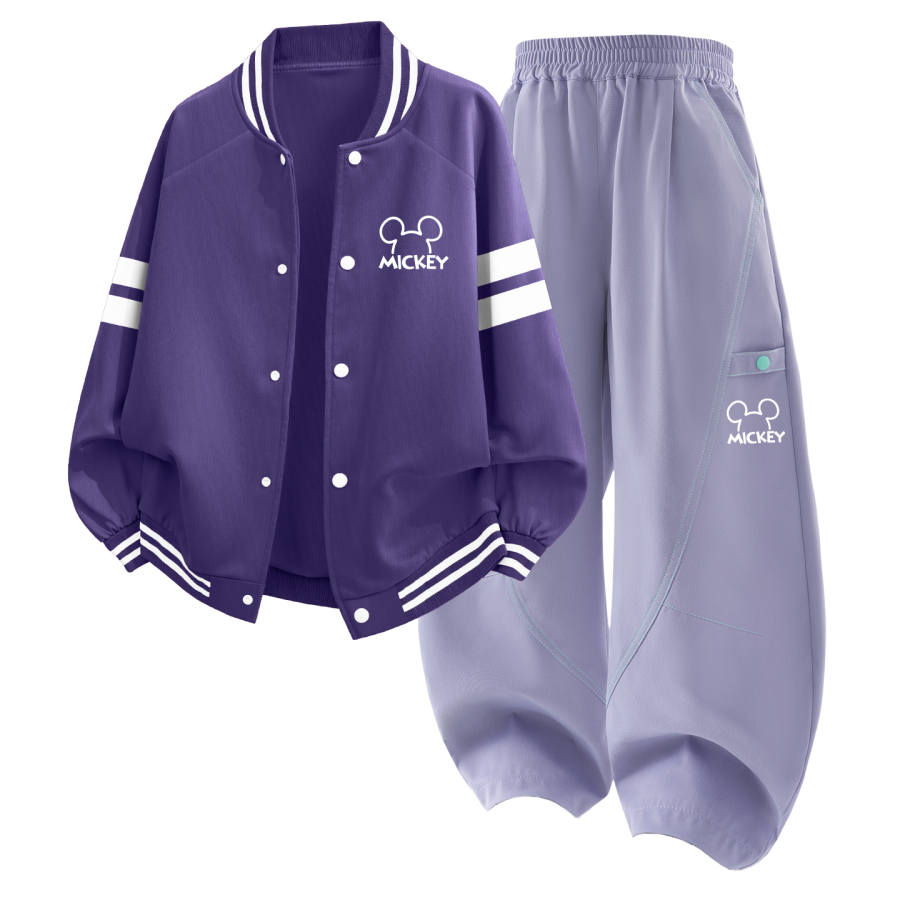 Disney Kids Casual Sportswear Baseball Collar Thin Stretch Breathable