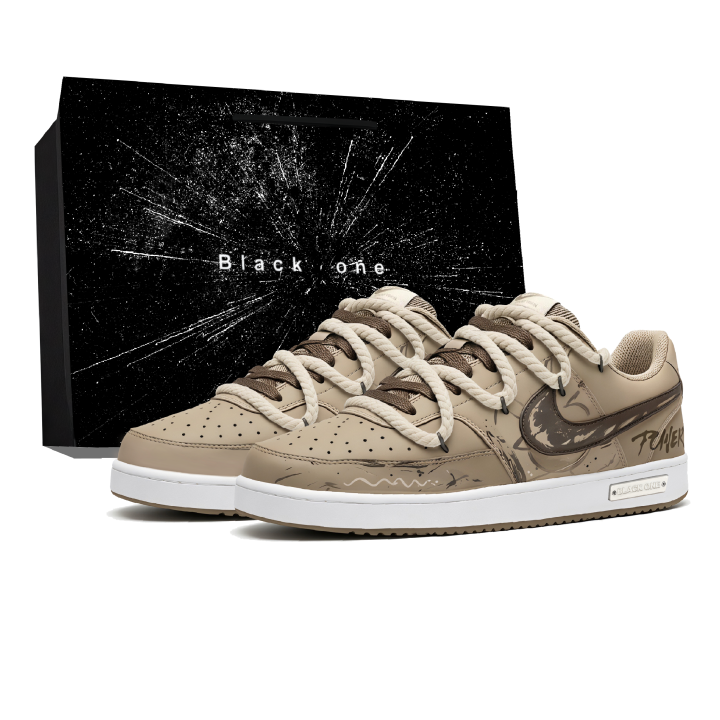 Nike Nike Court Vision Low Skateboard Shoes Men's Low Top Black/Khaki/Brown