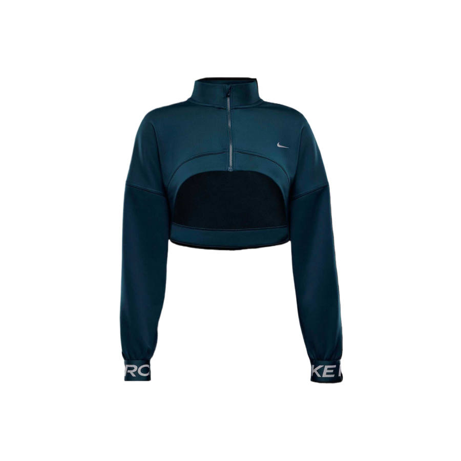 Nike Nike Pro Fitness Clothing Women's Marine Blue Stand Collar Moderate