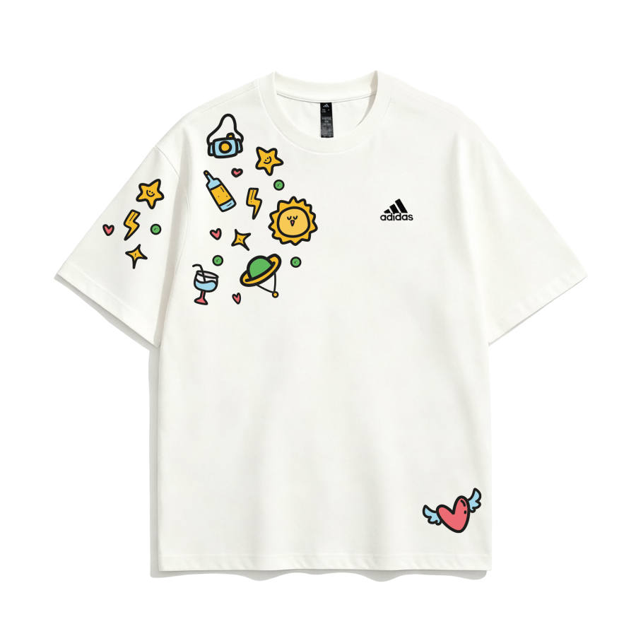 Adidas Adidas MUST HAVES T Shirts Unisex Fresh Look Amusement Park Crew Neck Moderate Straight Fit