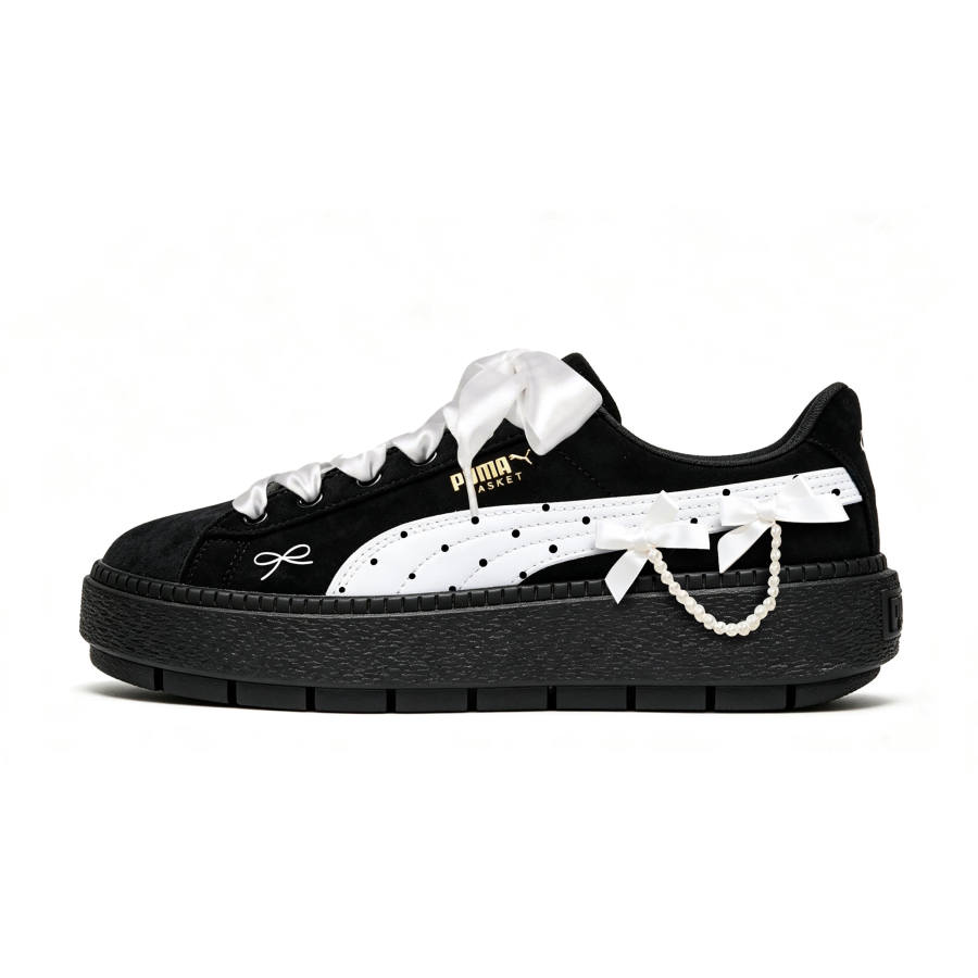 PUMA Platform Trace Skateboard Shoes Women's Low Top Black/White