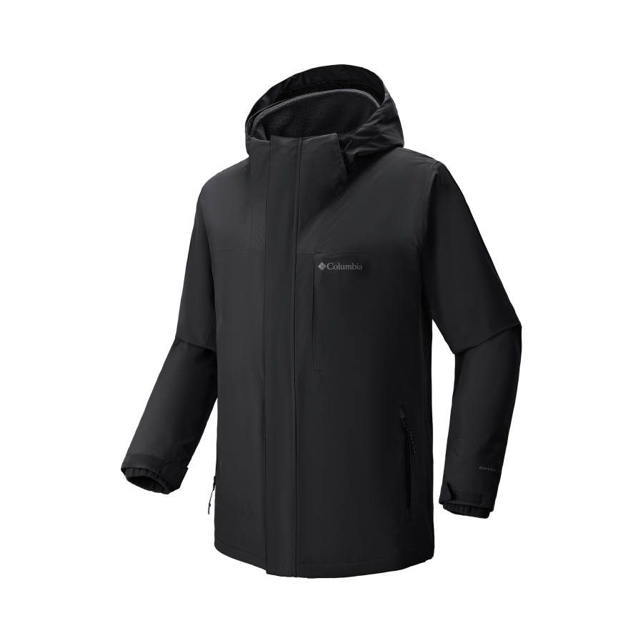 Columbia Windbreaker Jackets Men's 010 Black Hooded Detachable Moderate