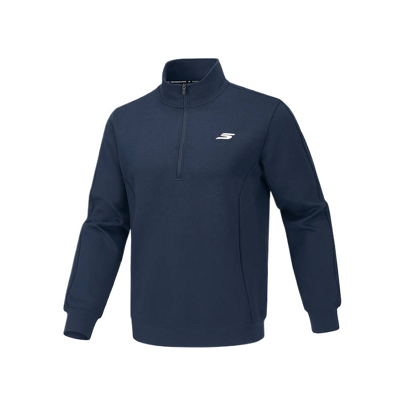 Skechers Sweatshirts Men's Navy Blue 002Z Stand Collar Moderate