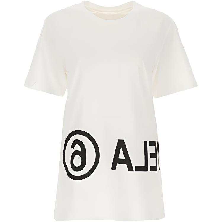 MM6 Maison Margiela T Shirts Women's White Crew Neck Moderate