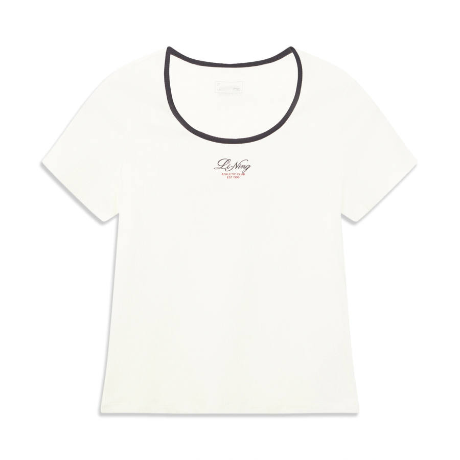 Li-Ning Li Ning Sports Life Collection T Shirts Women's Ivory Crew Neck Moderate