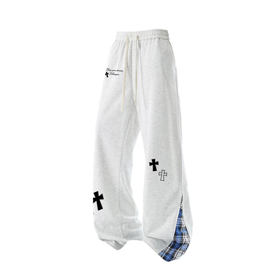 PAL ONGACO Casual Pants Unisex Gray Moderate Straight Fit Pants