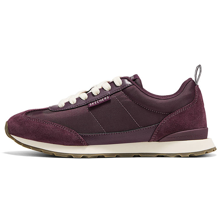 Skechers Casual Canvas Rebound Abrasion Resistant Breathable Low top Casual Shoes Women's Burgundy