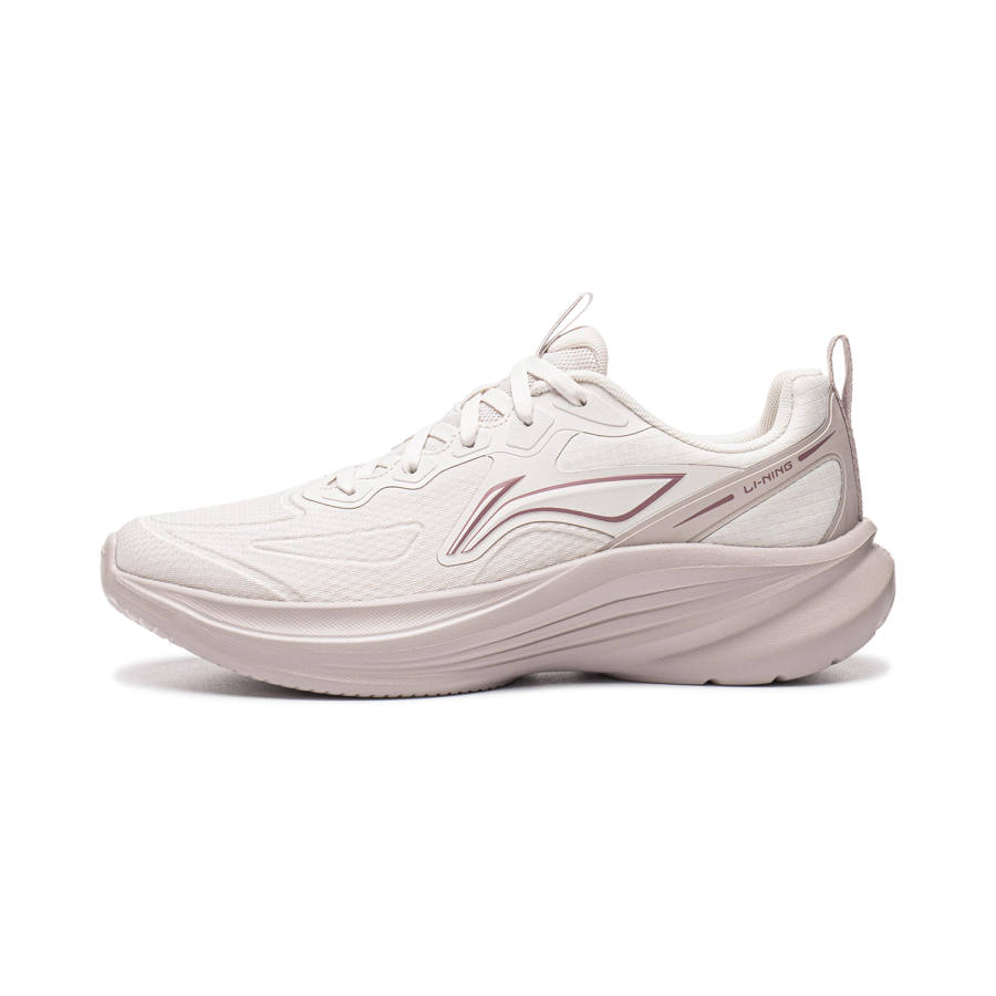 Li-Ning Li Ning Light Breeze V4 Running Shoes Women's Low Top White Sand Gray/Velvet Purple