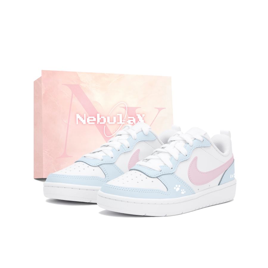 Nike Nike Court Borough Skateboard Shoes Women's Low Top Pink/Blue