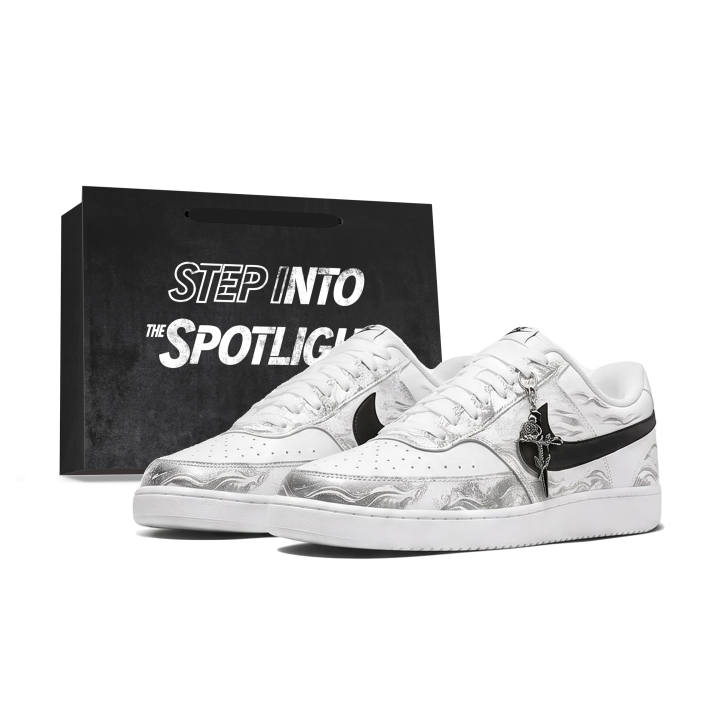 Nike Nike Court Vision 1 Skateboard Shoes Unisex Low Top White, Silver