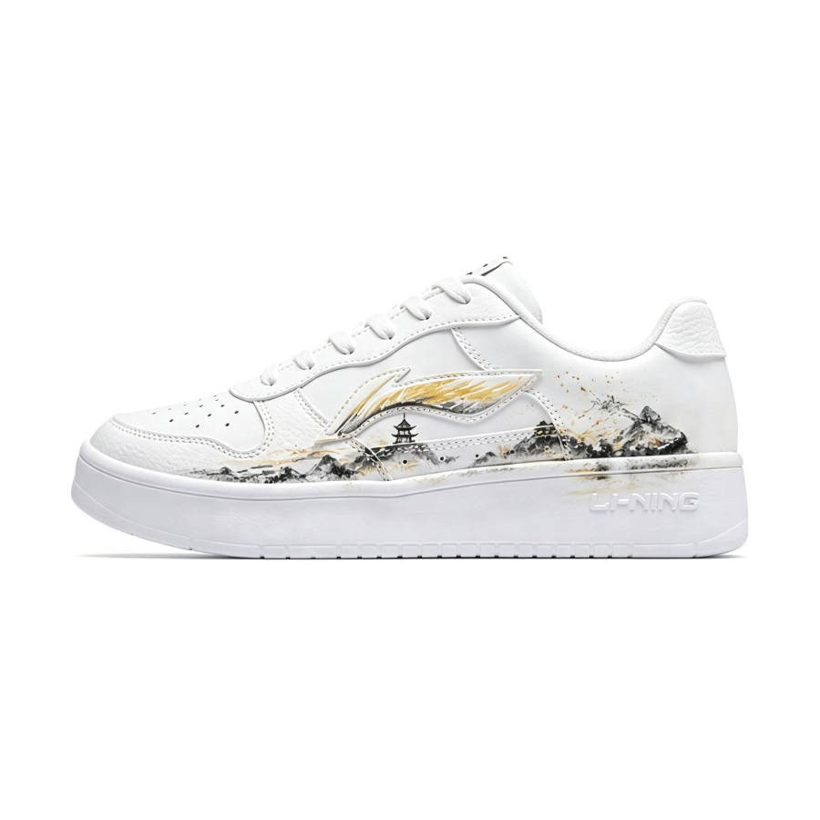 Li-Ning Li Ning Floating Boat Skateboard Shoes Men's Low Top White Gold Colorway
