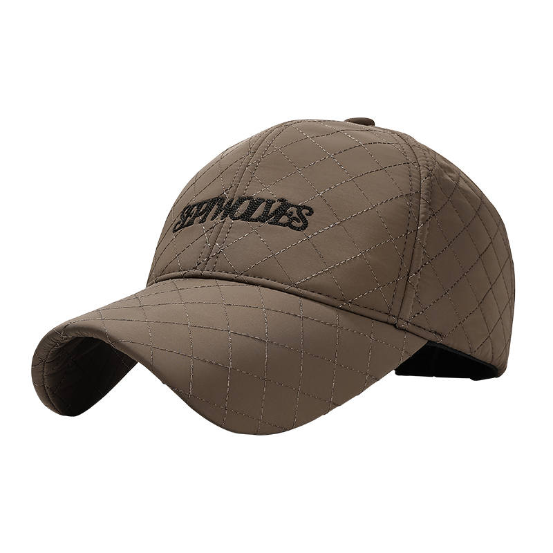 SEPTWOLVES SEPTWOLVES Cotton, Polyester Fall Winter Windproof Cold Resistant Baseball Cap Unisex Khaki/Beige Apricot